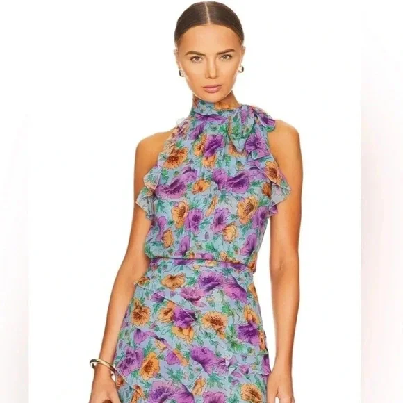 VERONICA BEARD Dali Floral Silk Top - Picture 12 of 12